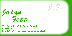 jolan fett business card